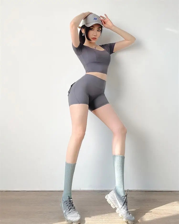 KiKis High Waisted Cycling Shorts Women with Pockets