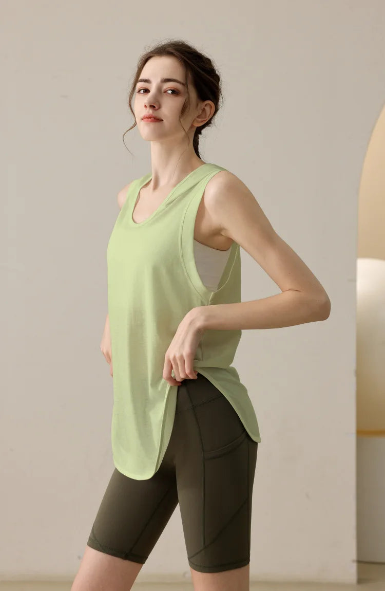 Summer Sleeveless Workout Hoodie for Women