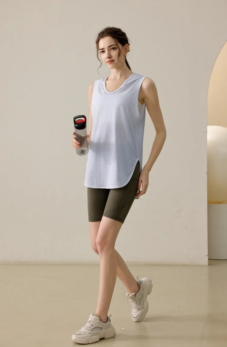 Summer Sleeveless Workout Hoodie for Women