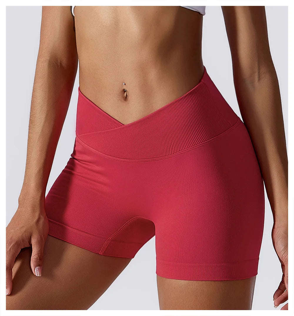 KiKis High Waist Seamless Yoga Shorts in Blue