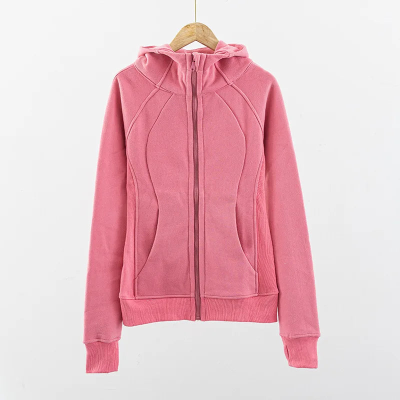 Women's Running Zip Up Hoodie with Windproof Collar
