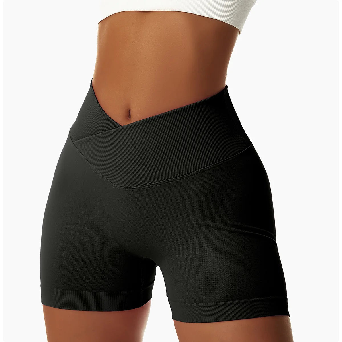 KiKis High Waist Seamless Yoga Shorts in Blue