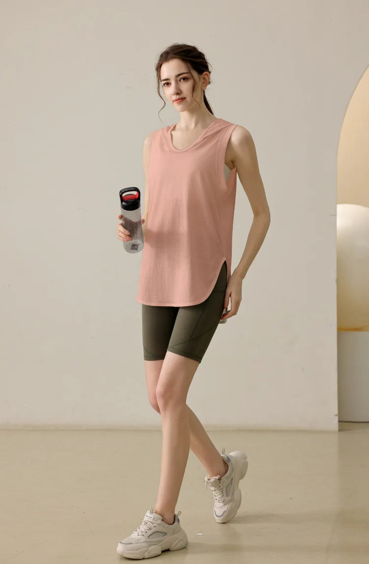 Summer Sleeveless Workout Hoodie for Women