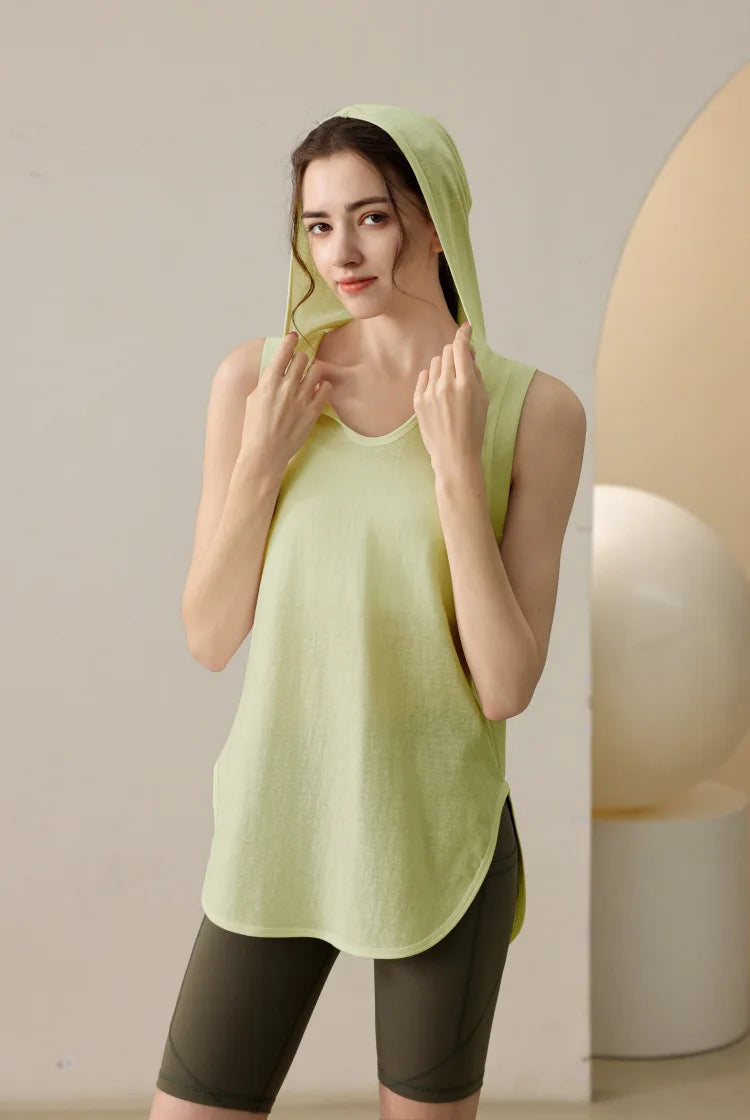 Summer Sleeveless Workout Hoodie for Women