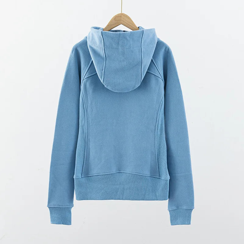 Women's Running Zip Up Hoodie with Windproof Collar
