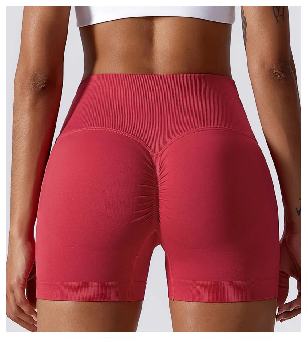 KiKis High Waist Seamless Yoga Shorts in Blue