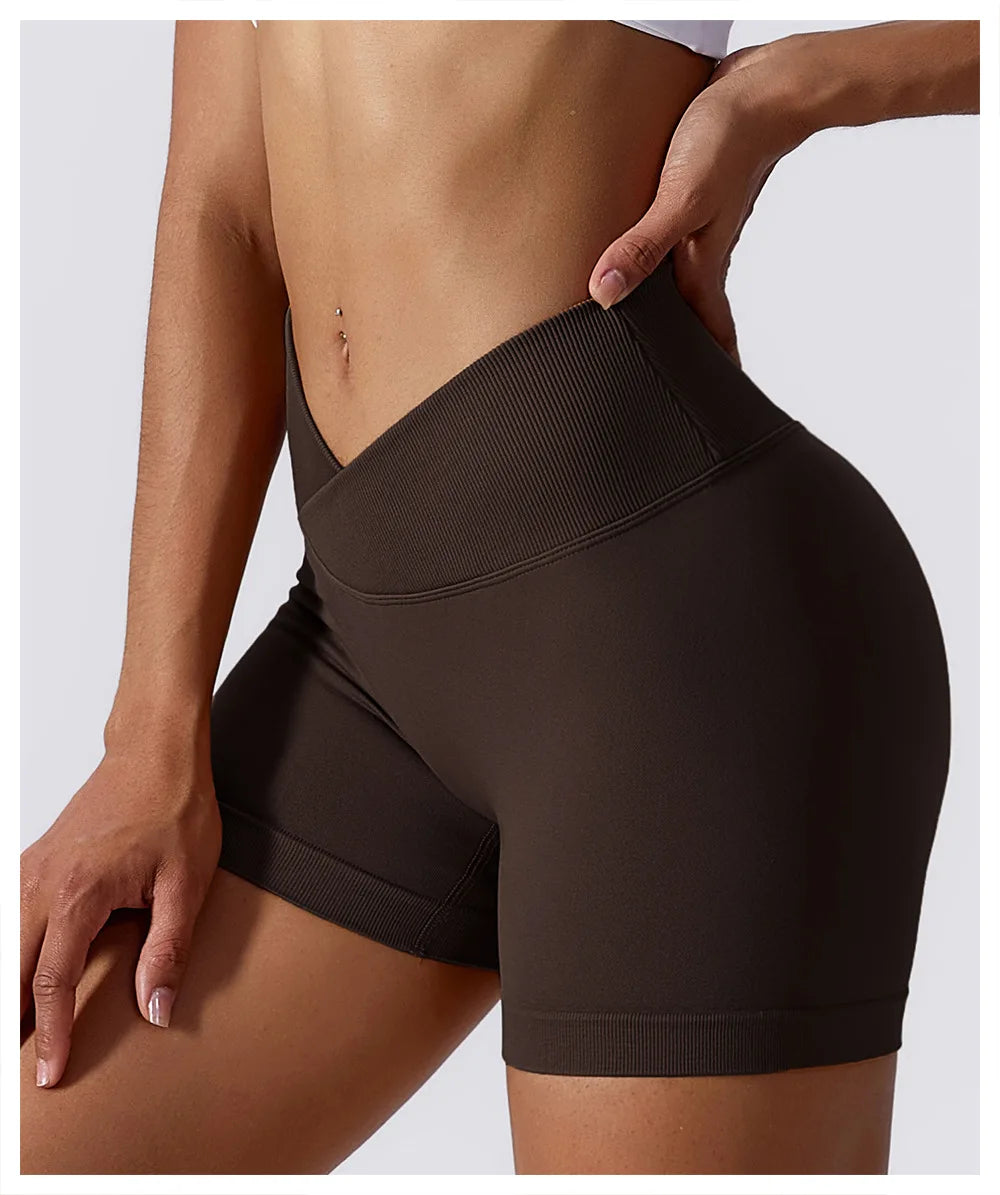 KiKis High Waist Seamless Yoga Shorts in Blue