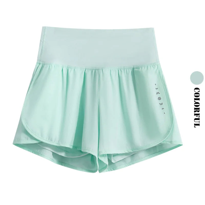 DRUR Women Yoga Shorts High Waist Double Layer Running Gym Shorts With Pocket Summer Sportswear Fitness Clothes Jogger Short New