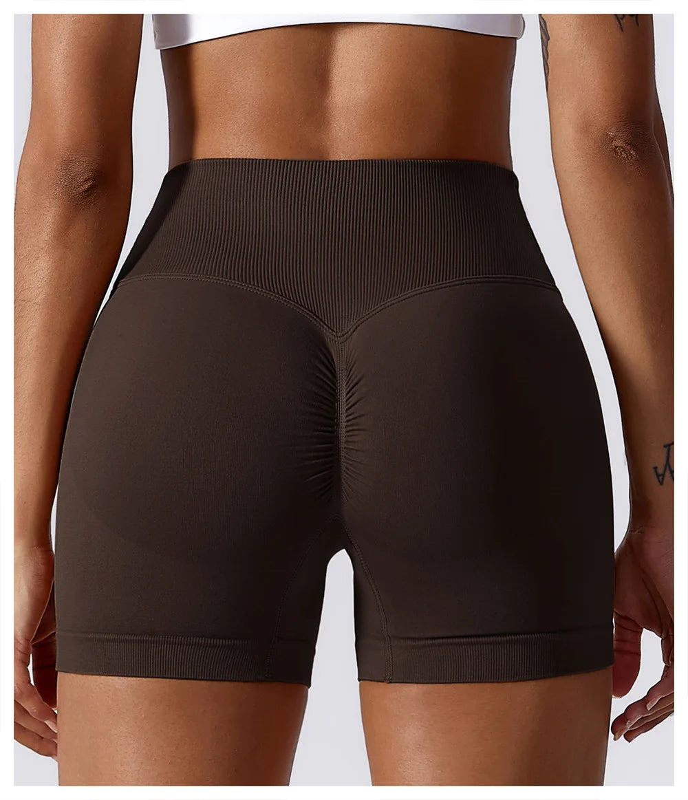 KiKis High Waist Seamless Yoga Shorts in Blue