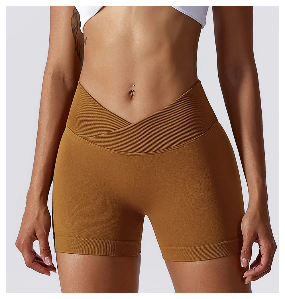 KiKis High Waist Seamless Yoga Shorts in Blue