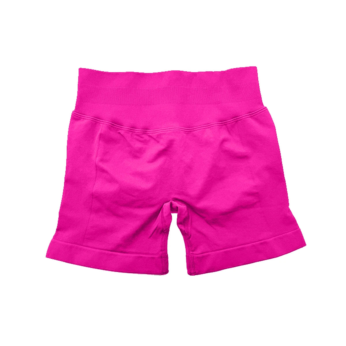 KiKis bright pink high waist gym shorts for women with elastic waistband for a comfortable fit