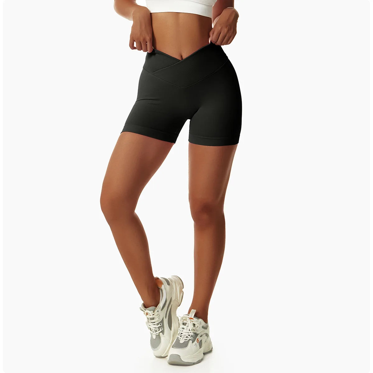 KiKis High Waist Seamless Yoga Shorts in Blue