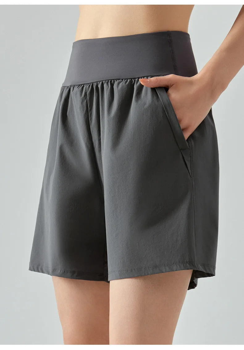 KiKis Women's High Waist Running Shorts with Pockets