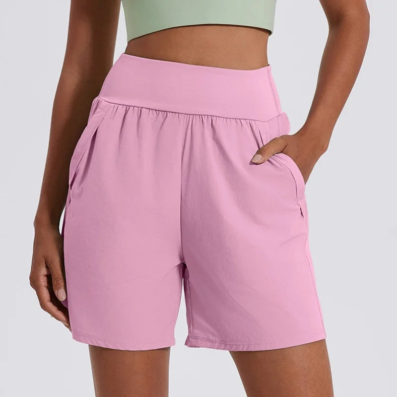 KiKis Women's High Waist Running Shorts with Pockets