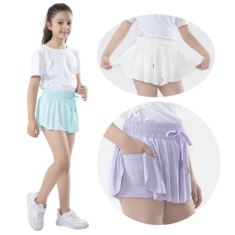 KiKis Yoga Running Skirt Shorts for Women with Pocket