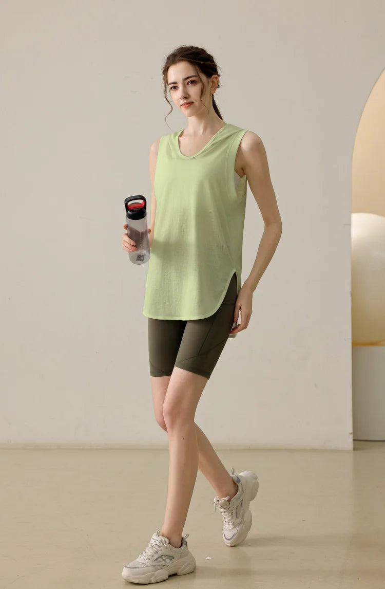 Summer Sleeveless Workout Hoodie for Women