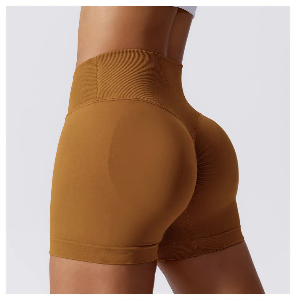 KiKis High Waist Seamless Yoga Shorts in Blue