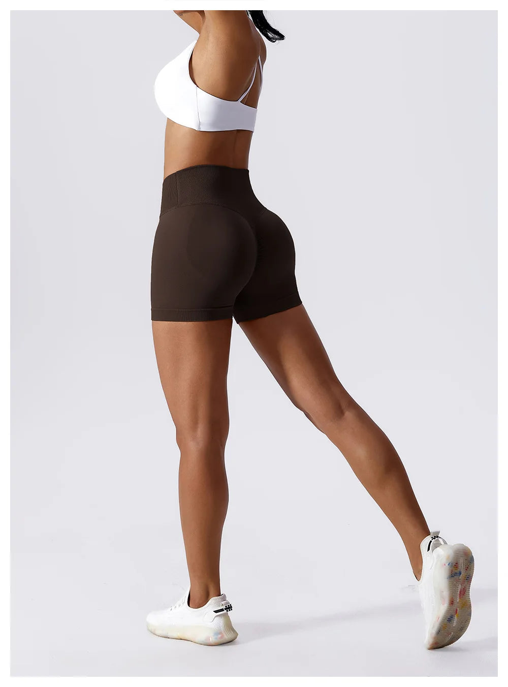 KiKis High Waist Seamless Yoga Shorts in Blue
