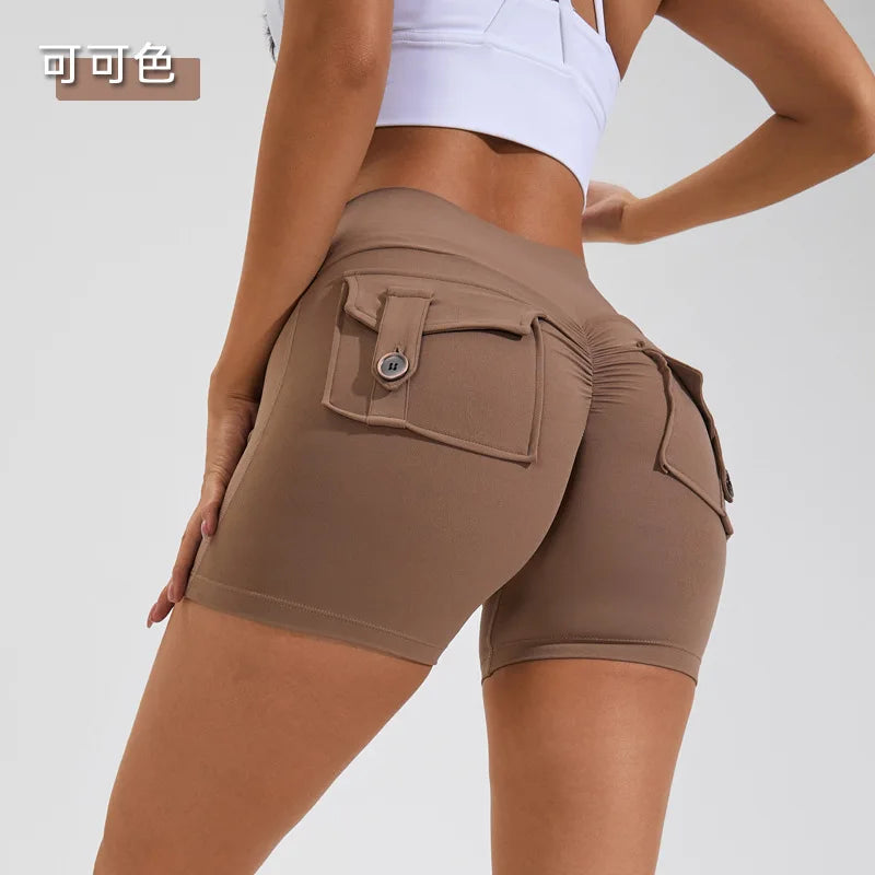 KiKis Women's Scrunch Booty Shorts with Pockets - Stylish Comfort