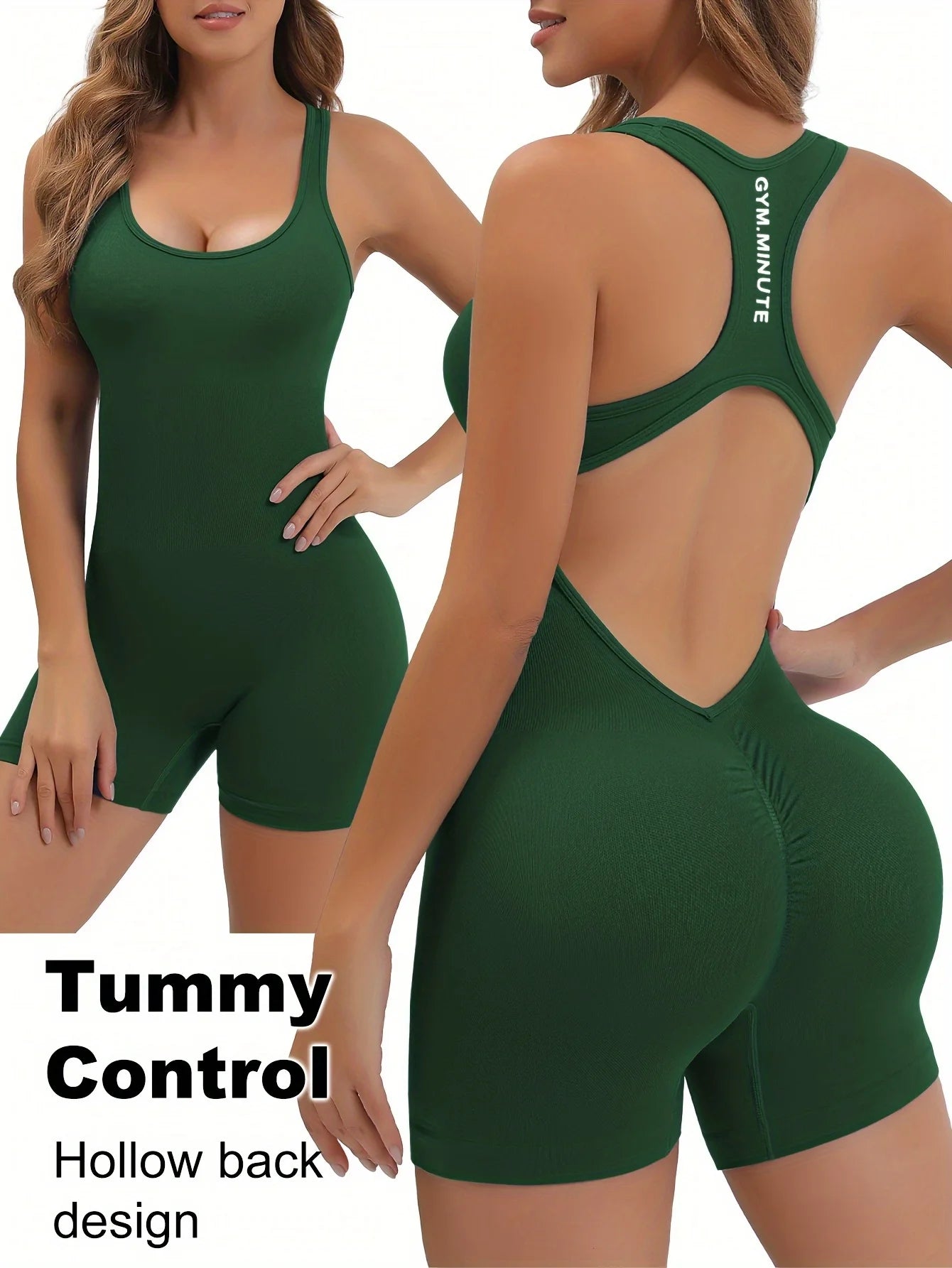 Women's Workout Jumpsuit - Pink Stretchy Activewear