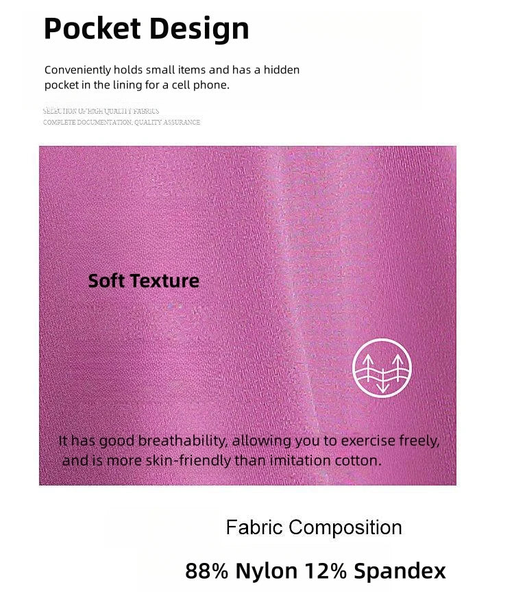Soft textured fabric close-up with breathable 88% nylon and 12% spandex for yoga running skirt shorts for women