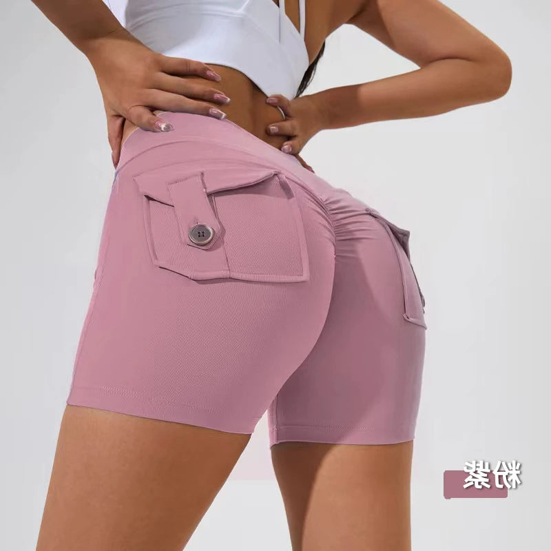 KiKis Women's Scrunch Booty Shorts with Pockets - Stylish Comfort