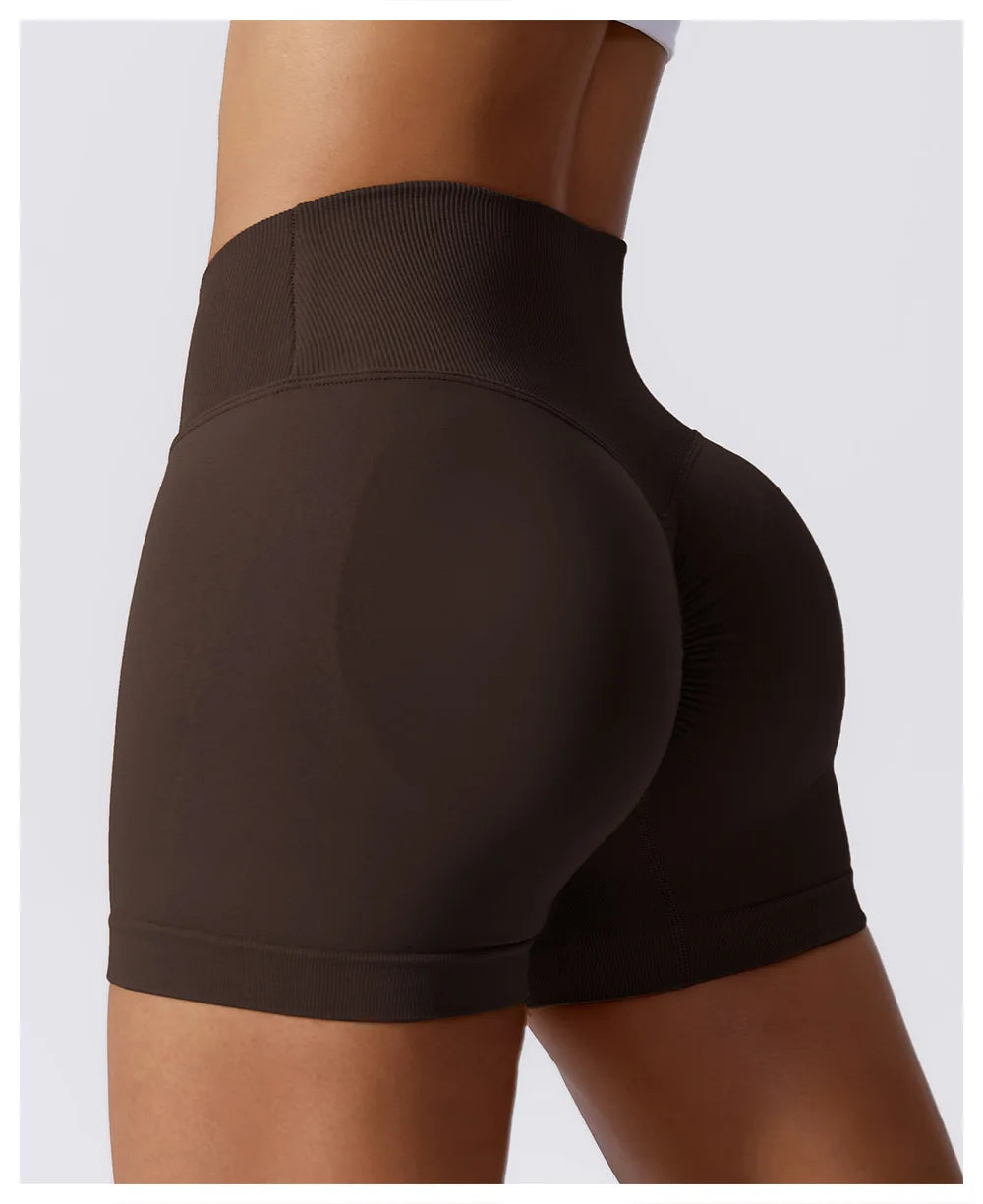 KiKis High Waist Seamless Yoga Shorts in Blue