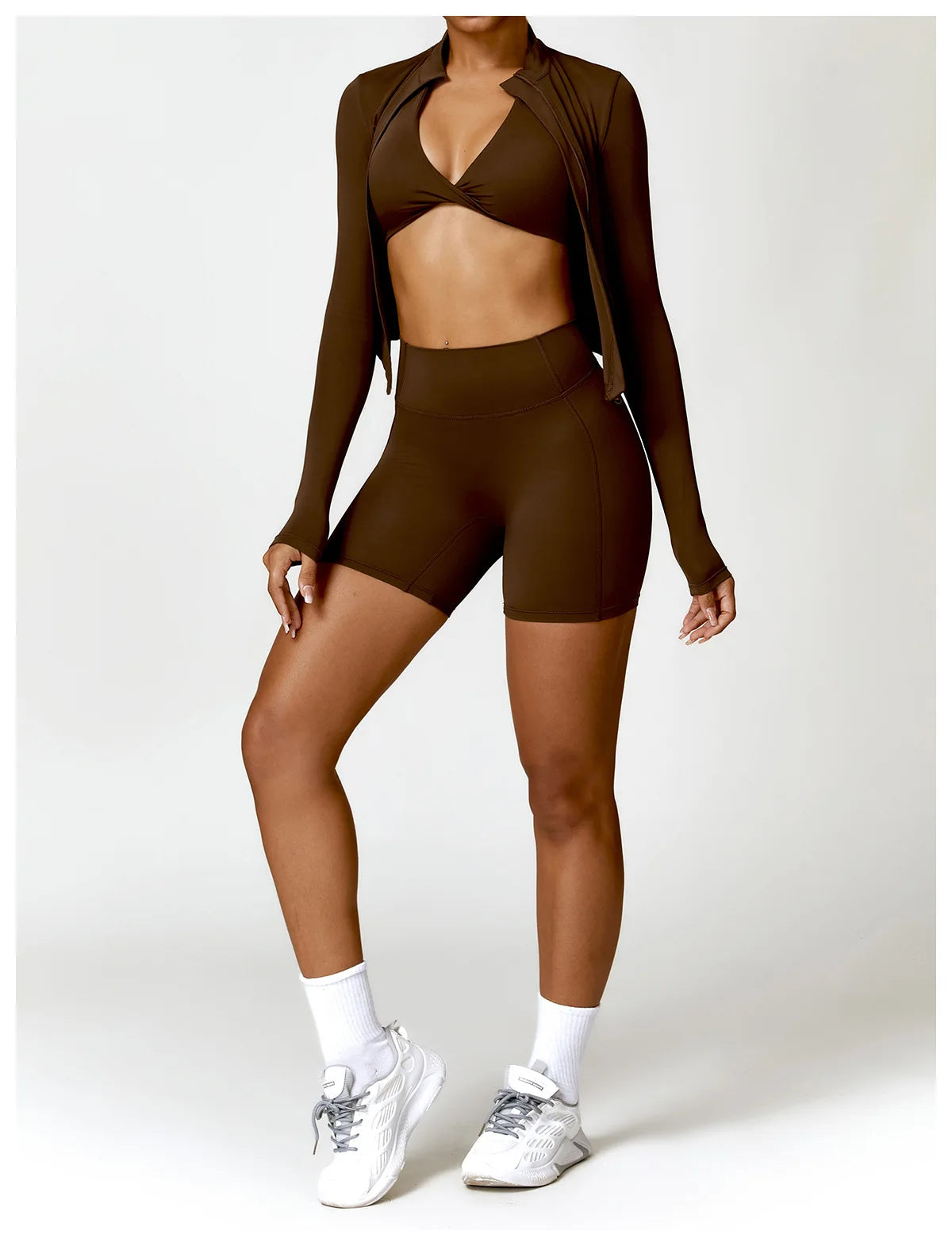 Women's Gym Workout Zip Up Top - Slim Fit
