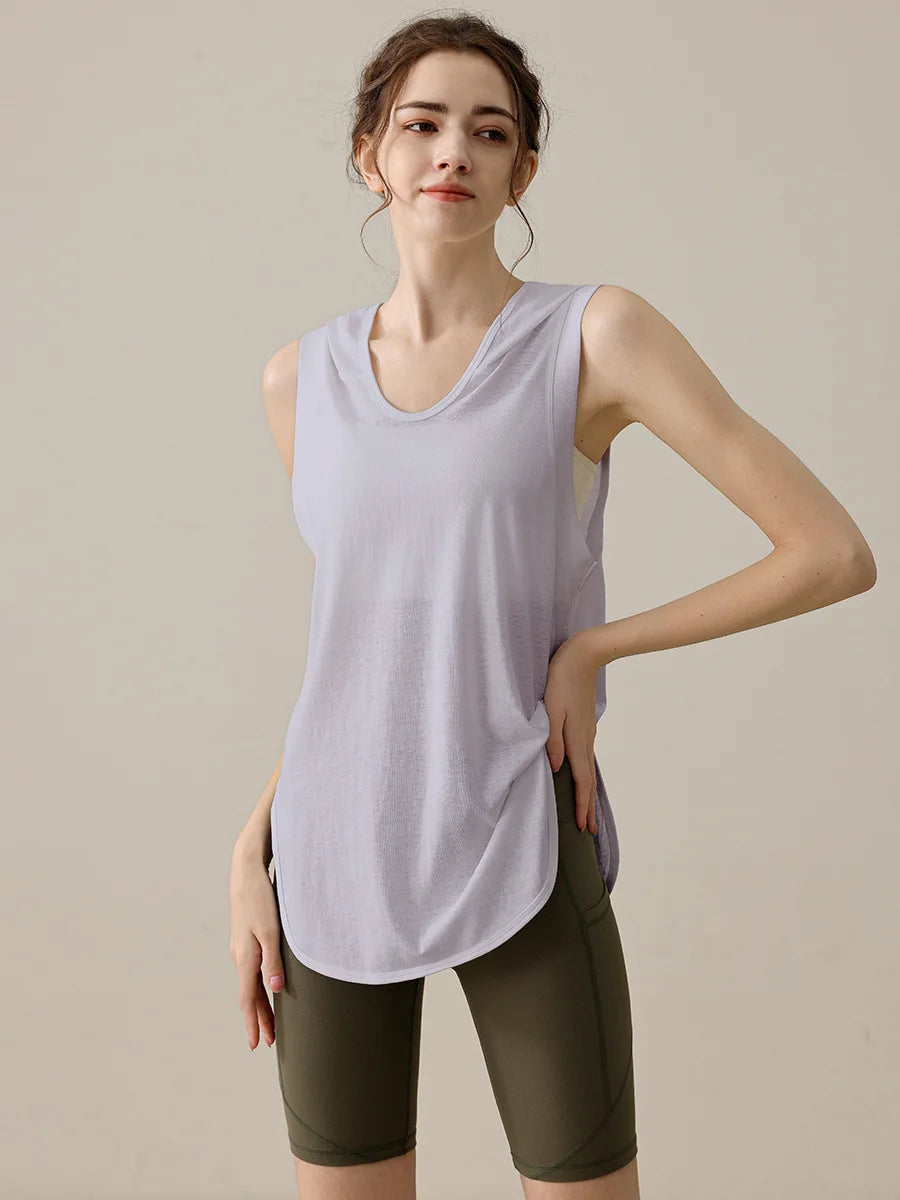 Summer Sleeveless Workout Hoodie for Women