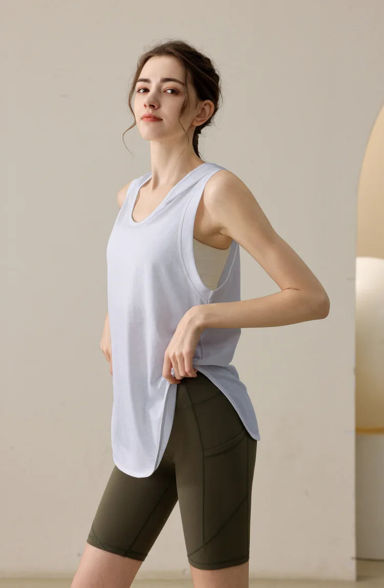 Summer Sleeveless Workout Hoodie for Women