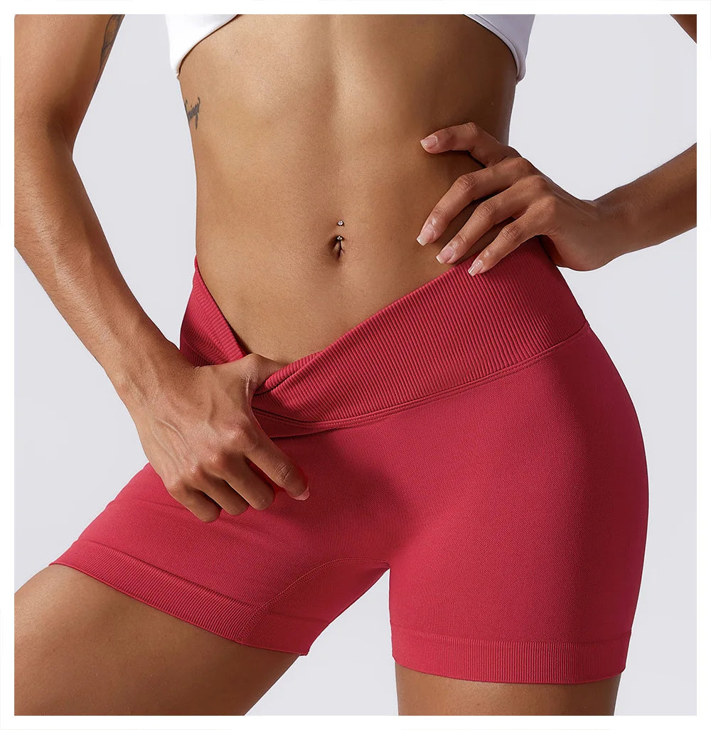 KiKis High Waist Seamless Yoga Shorts in Blue