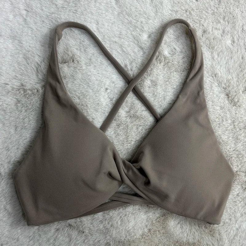 Padded Front Twist Sports Bra for Women