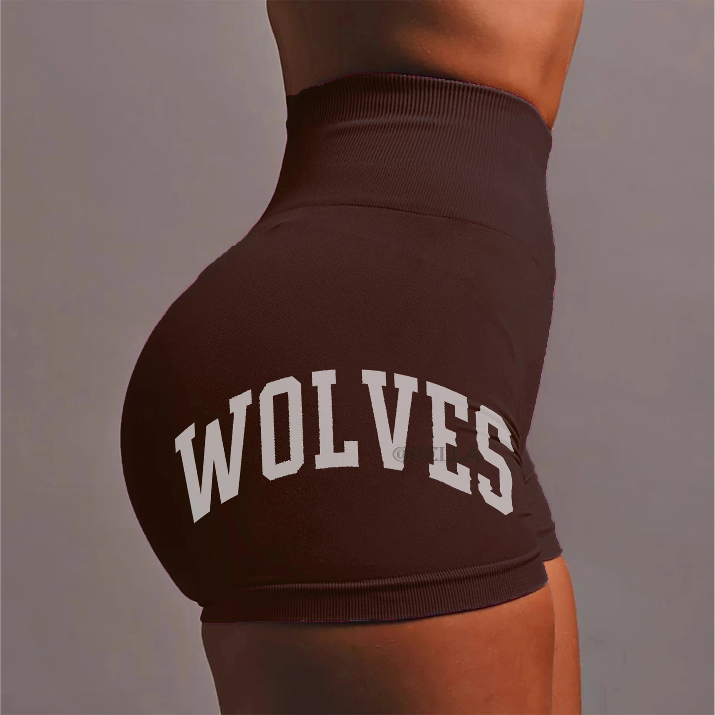 Women's Shorts Fitness Gym Stretch Pants Sportswear High-waisted Sportswear Women's Bodybuilding Fitness Yoga Shorts Wolf Print