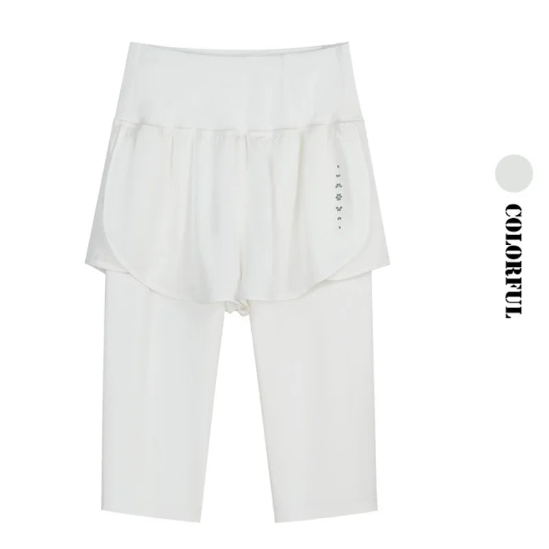 DRUR Yoga Shorts Women Summer Five-Quarter Athletic Shorts Elastic Waist Running Workout Short Leggings For Ladies Sport Shorts