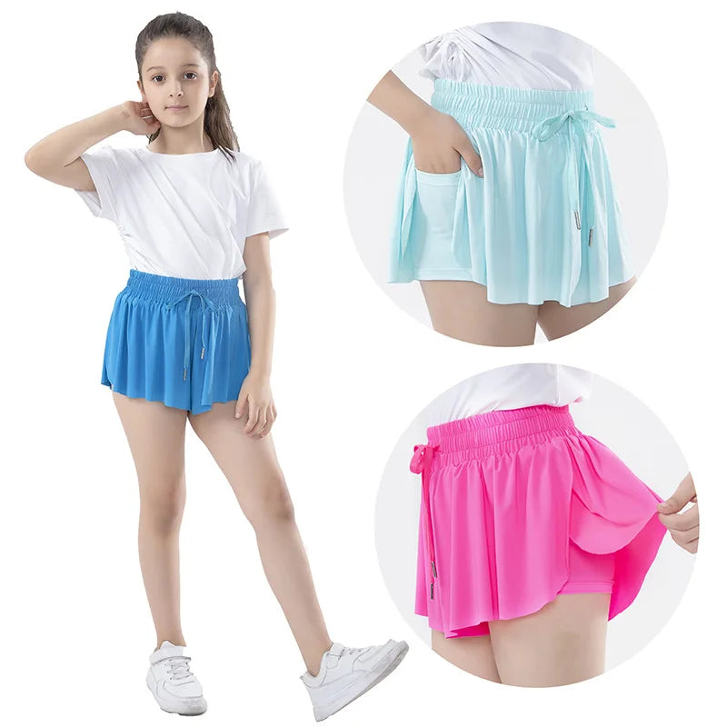 KiKis Yoga Running Skirt Shorts for Women with Pocket