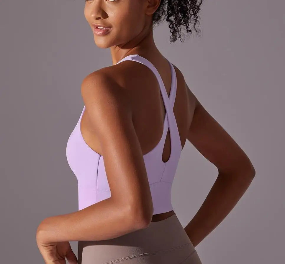 Seamless Crossback Sports Bra for Women – Lightweight & Supportive