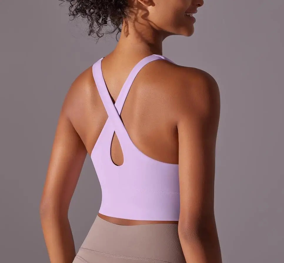 Seamless Crossback Sports Bra for Women – Lightweight & Supportive