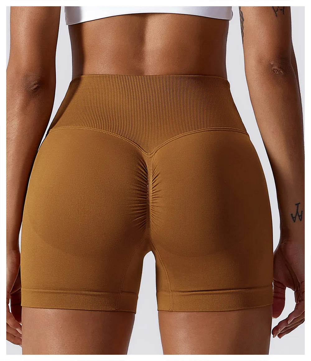 KiKis High Waist Seamless Yoga Shorts in Blue