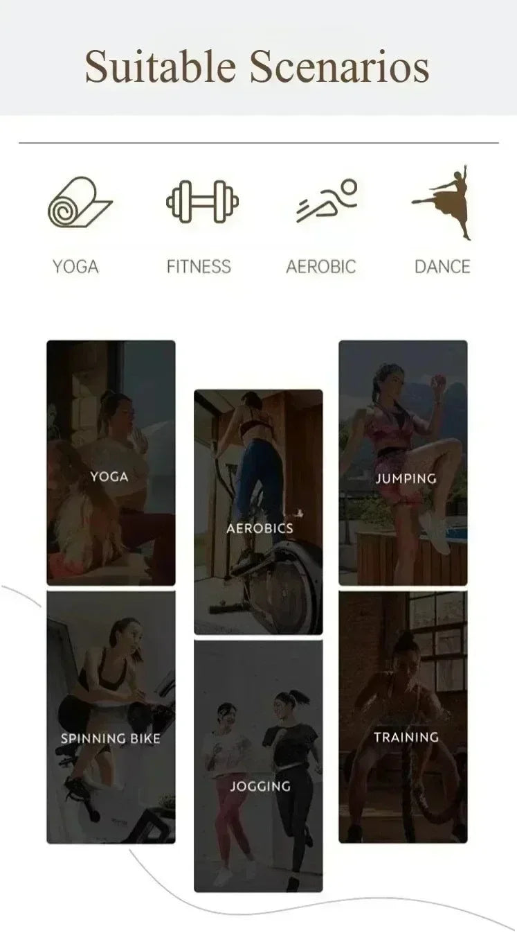 Suitable scenarios for women's seamless gym set including yoga fitness aerobics dance and jogging