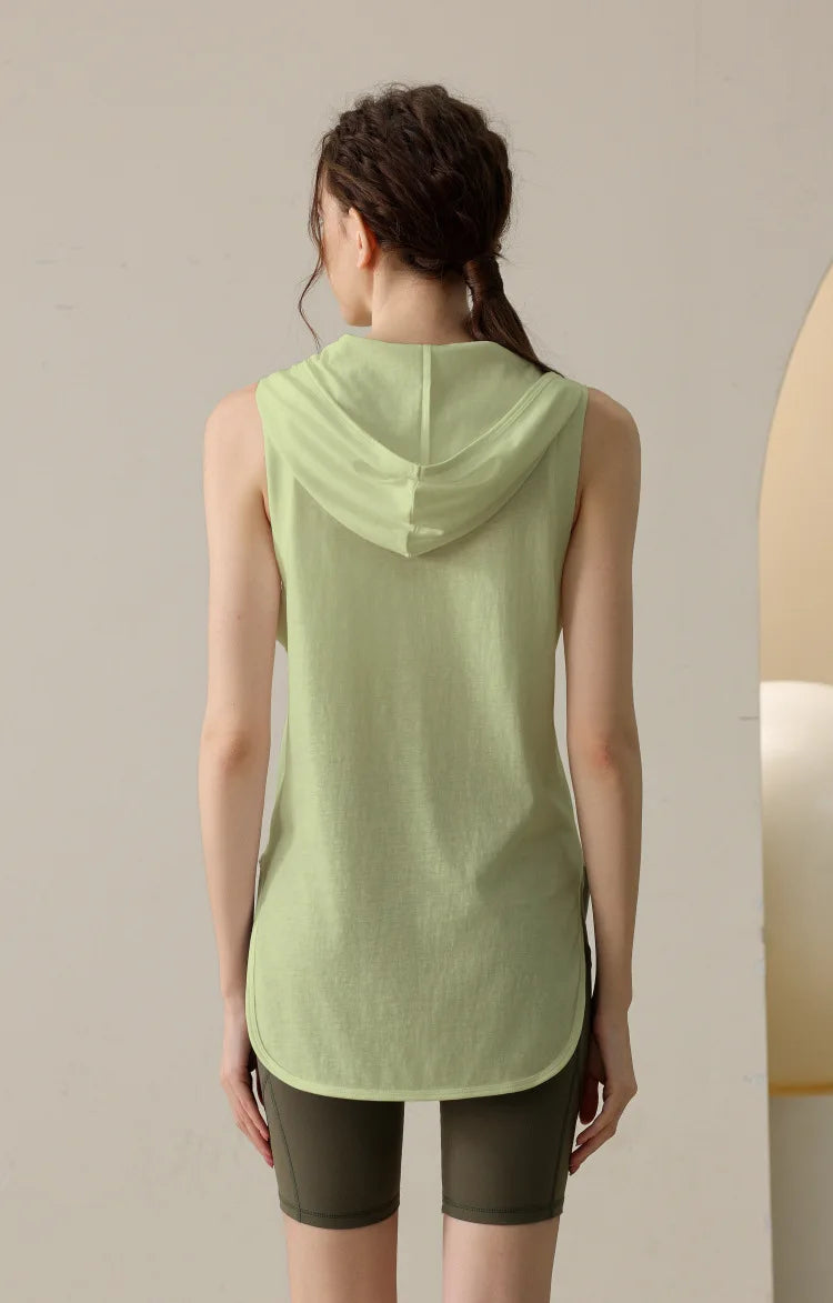 Summer Sleeveless Workout Hoodie for Women
