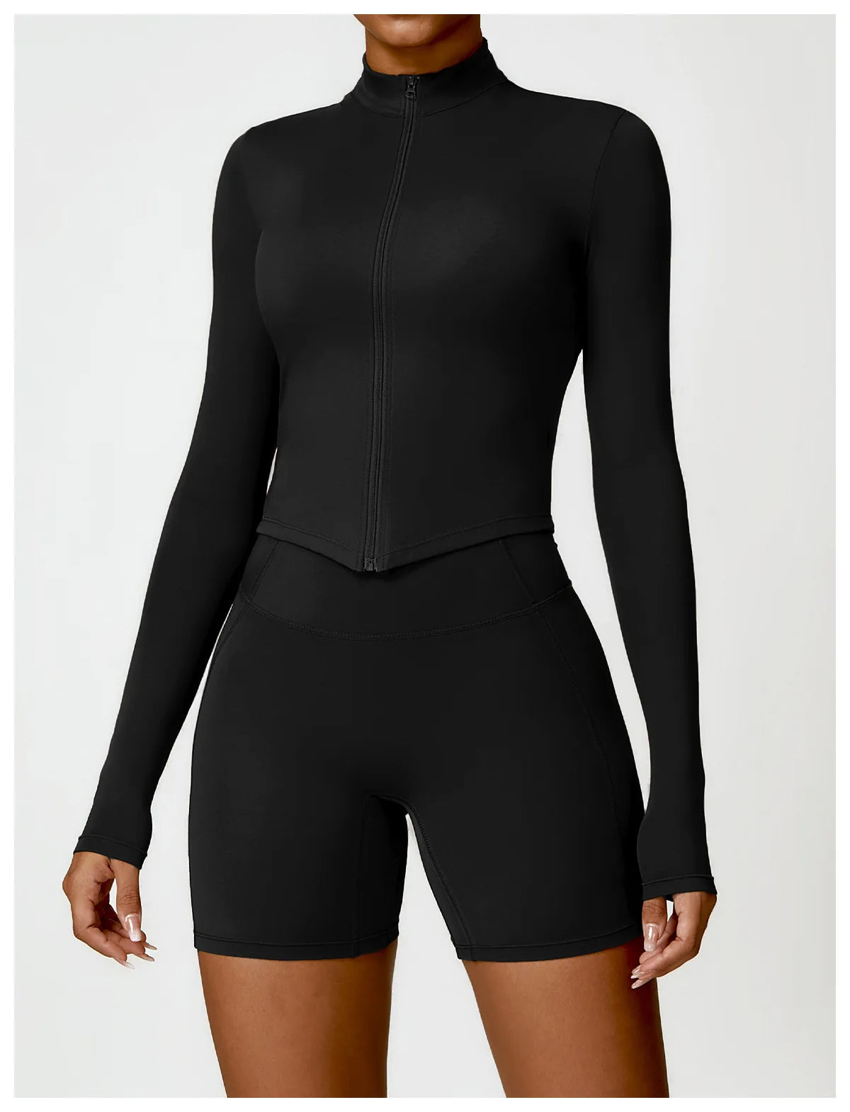 Women's Gym Workout Zip Up Top - Slim Fit