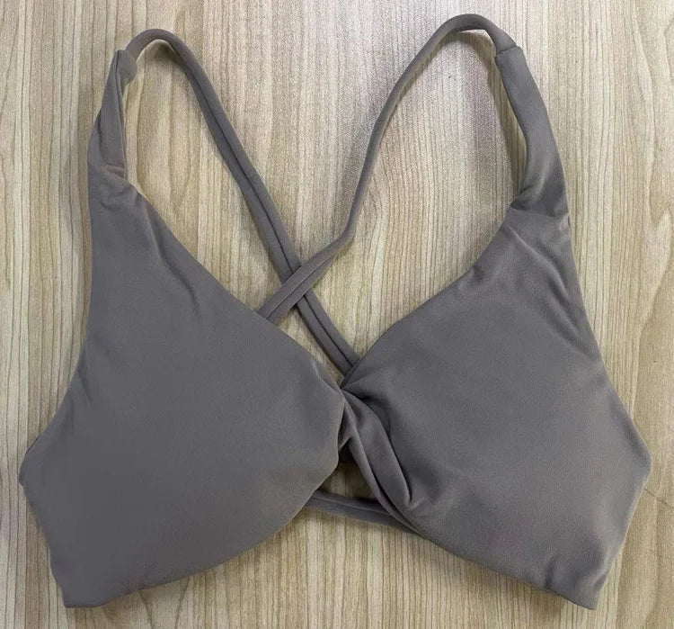 Padded Front Twist Sports Bra for Women
