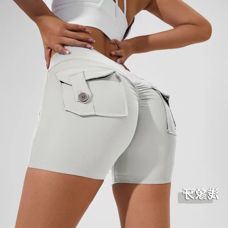 KiKis Women's Scrunch Booty Shorts with Pockets - Stylish Comfort