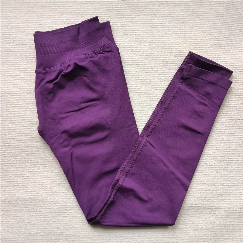 Women Scrunch Butt Seamless Leggings Blue