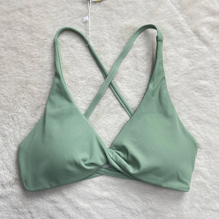 Padded Front Twist Sports Bra for Women