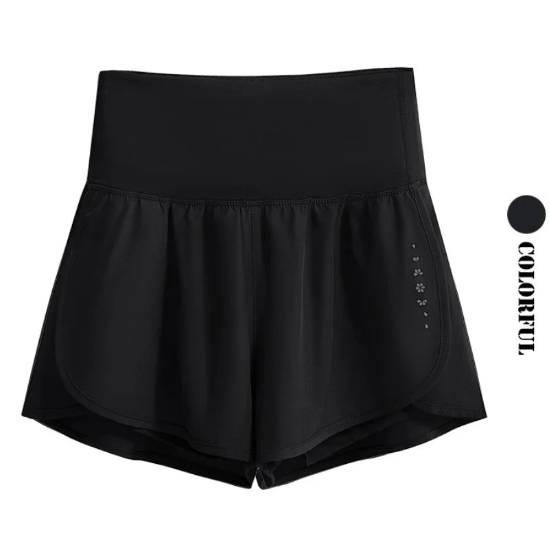 DRUR Women Yoga Shorts High Waist Double Layer Running Gym Shorts With Pocket Summer Sportswear Fitness Clothes Jogger Short New