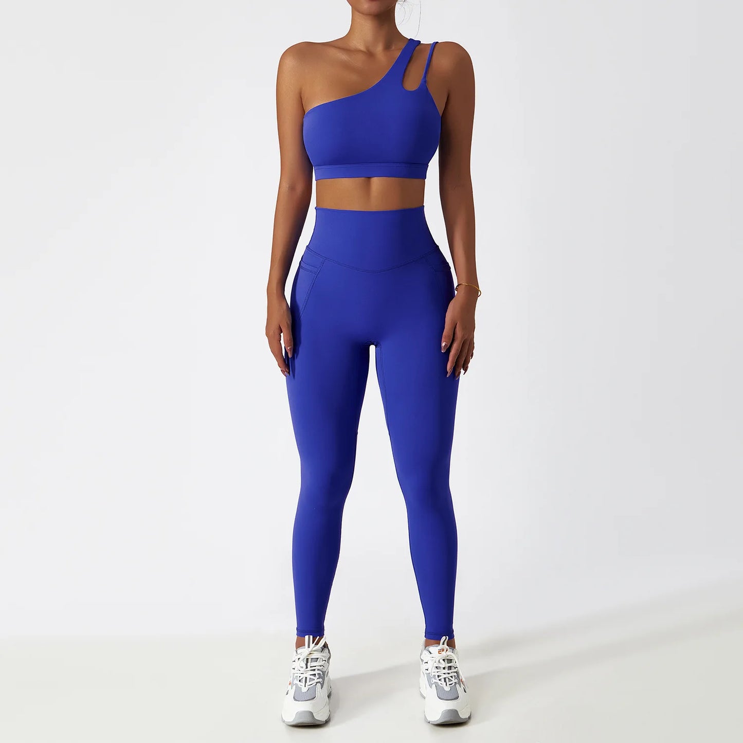 One Shoulder Sports Bra and Leggings Set
