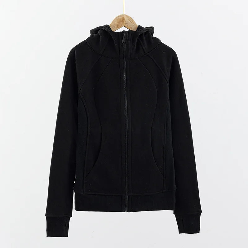 Women's Running Zip Up Hoodie with Windproof Collar