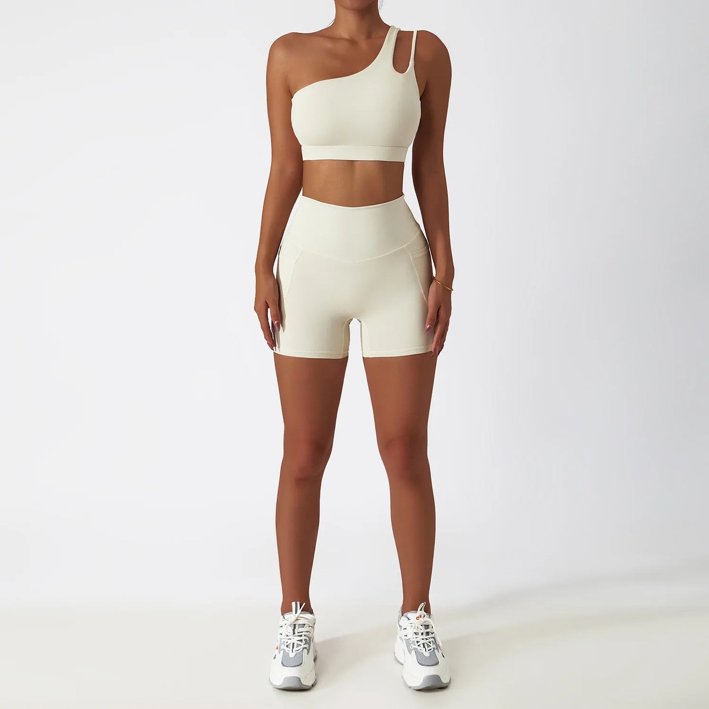 One Shoulder Sports Bra and Leggings Set
