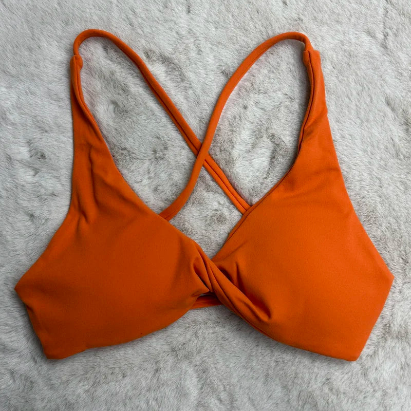 Padded Front Twist Sports Bra for Women